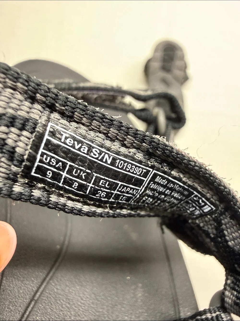 Teva Black and Gray Patterned Kids' Sport Sandals